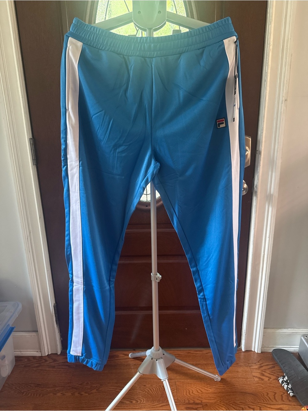 Fila Bright Blue Joggers with White Side Stripes
